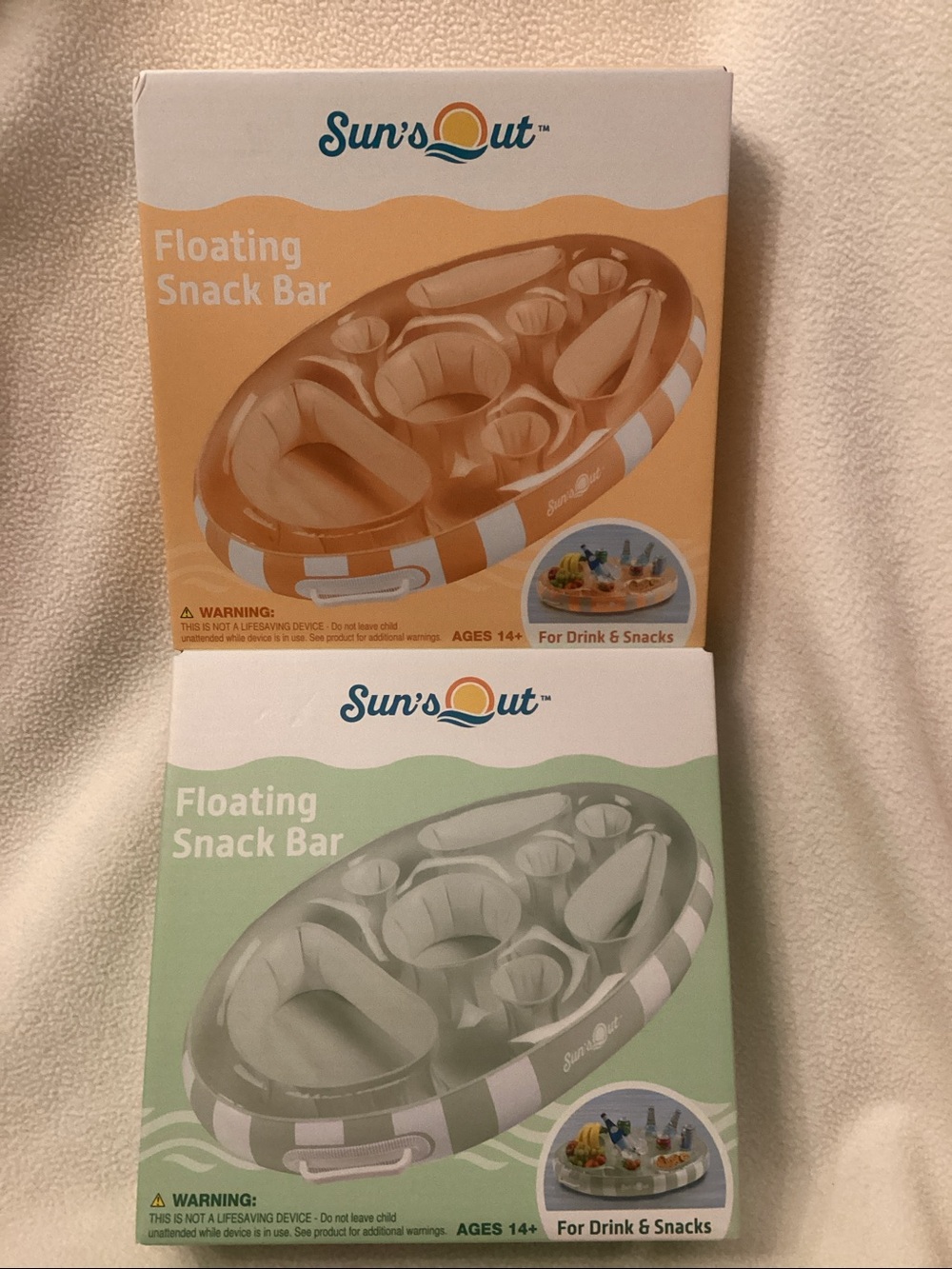 Floating Inflatable Snack Bar ~ Set Of 2 ~ 19” ~ NIB